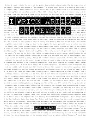 cover image of I Write Artist Statements